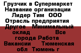 Грузчик в Супермаркет › Название организации ­ Лидер Тим, ООО › Отрасль предприятия ­ Другое › Минимальный оклад ­ 19 000 - Все города Работа » Вакансии   . Тюменская обл.,Тюмень г.